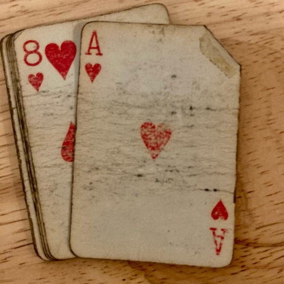 Vintage Mini Playing Card Set Game Folk Art Case - Picture 12 of 16